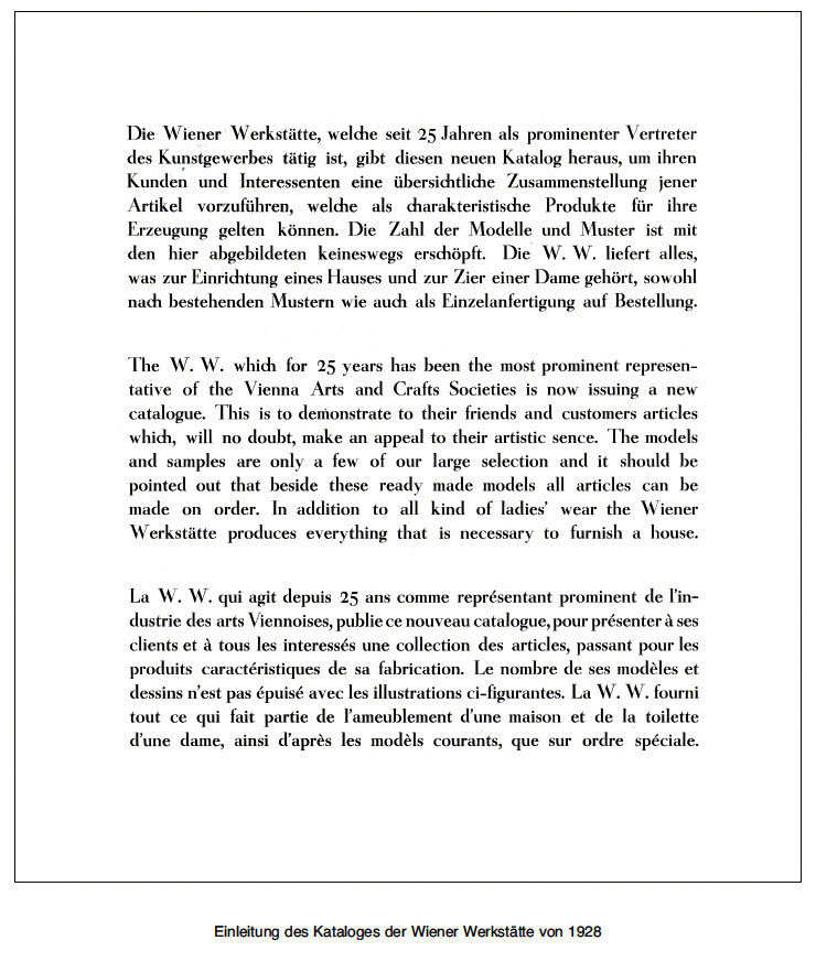 Wiener Werkstätte Katalog Katalog 1928